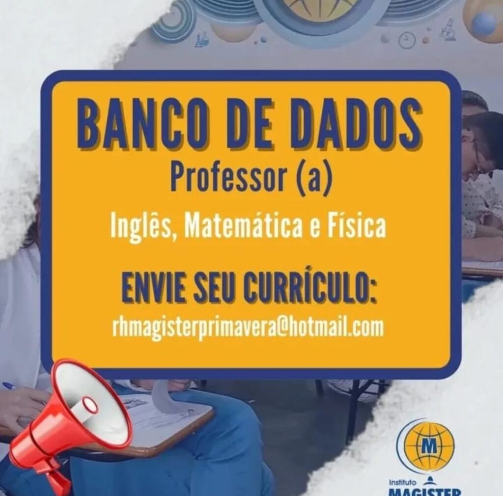 Vaga para Professor de Inglês, Matemática e Física
