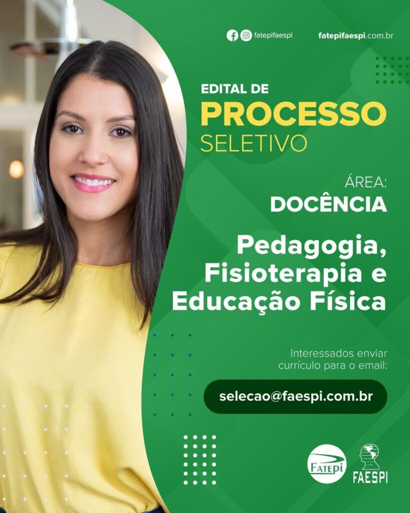 Vagas para Professor de Pedagogia, Fisioterapia e Ed. Física