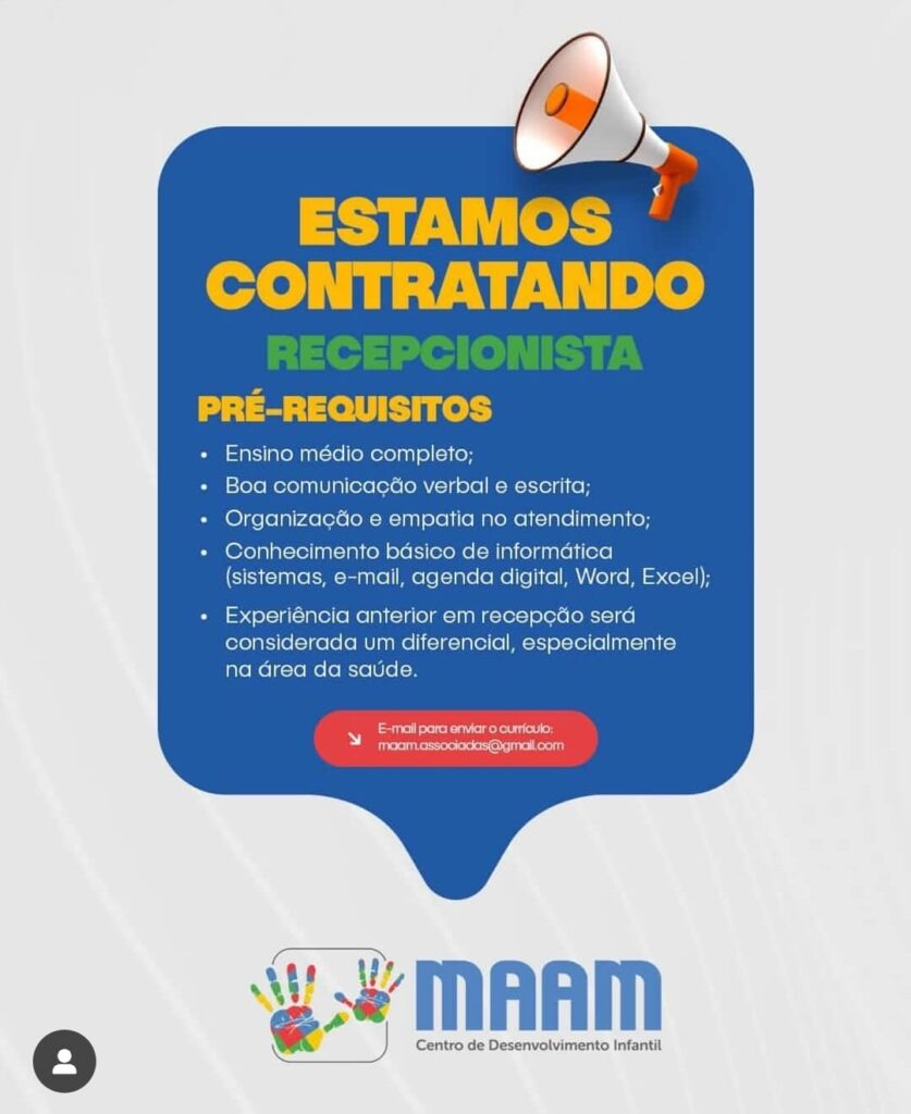 Vaga para Recepcionista em Picos
