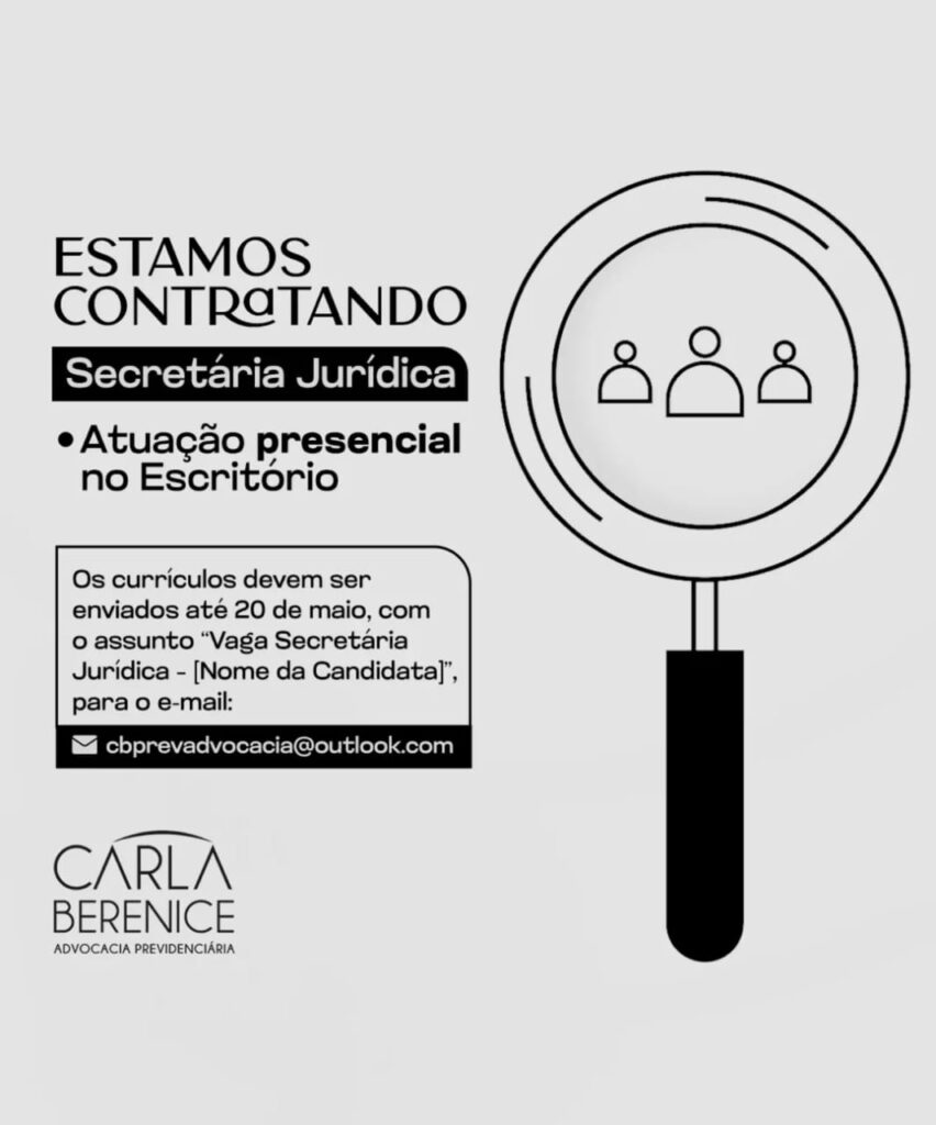 Vaga para Secretária Jurídica