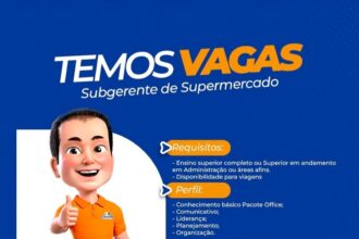 Vaga para Subgerente de Supermercado