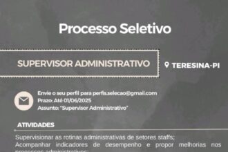 Vaga para Supervisor Administrativo