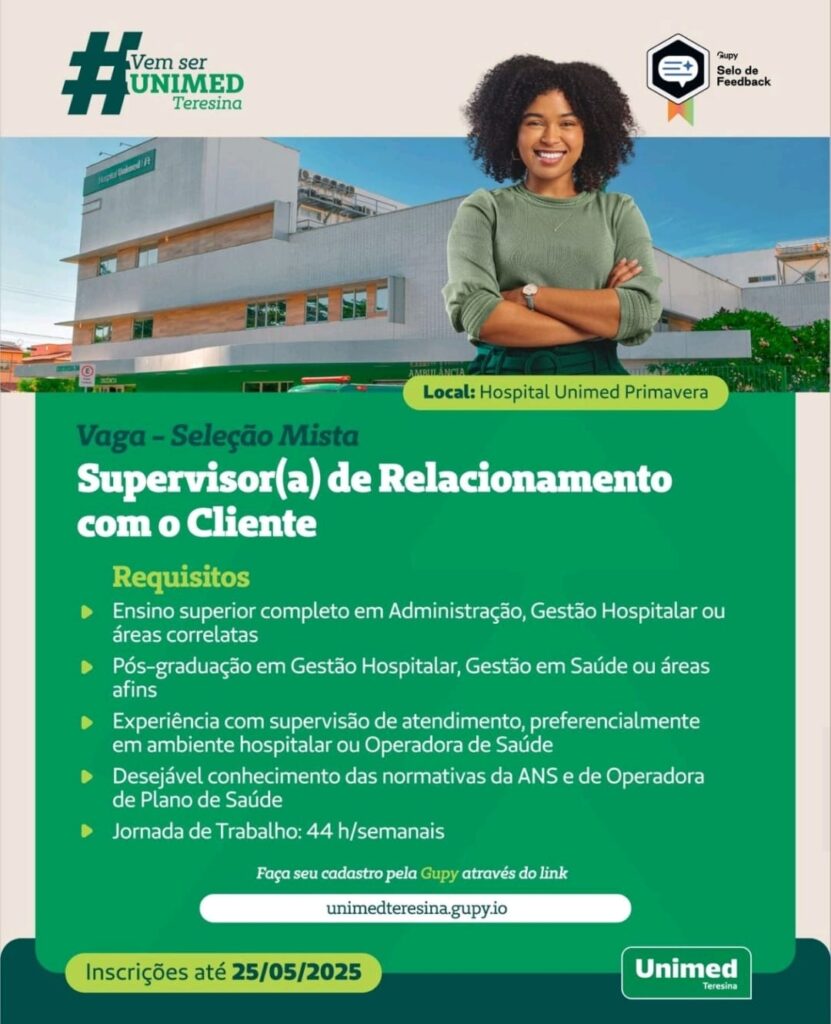 Vaga para Supervisor(a) de Relacionamento com o cliente