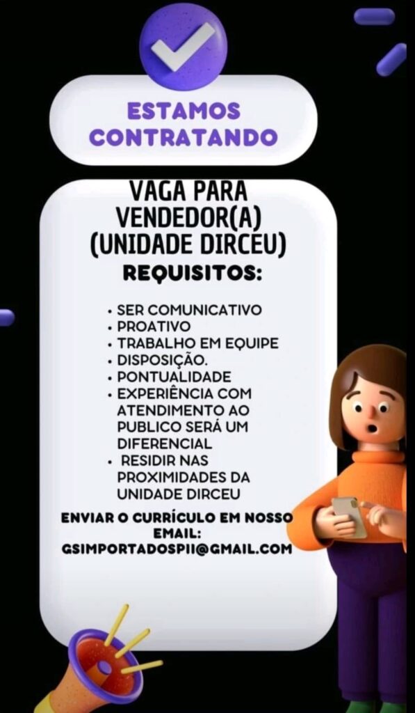 Vaga para Vendedor(a)