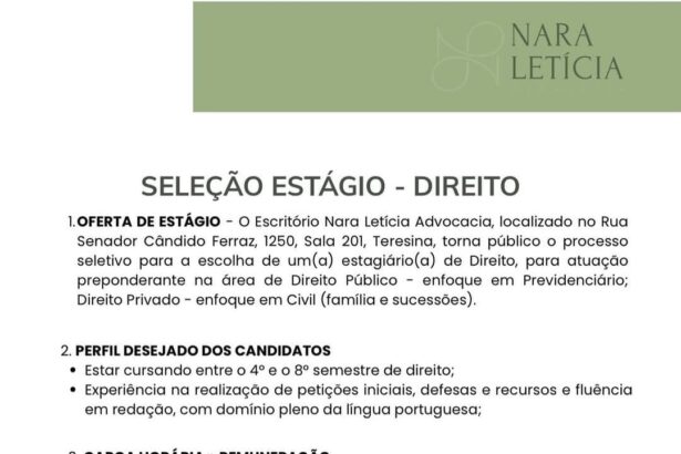 Vaga de Estágio para Direito