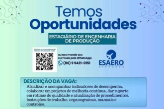 Vaga de Estágio para Engenharia de Produção