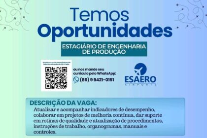 Vaga de Estágio para Engenharia de Produção