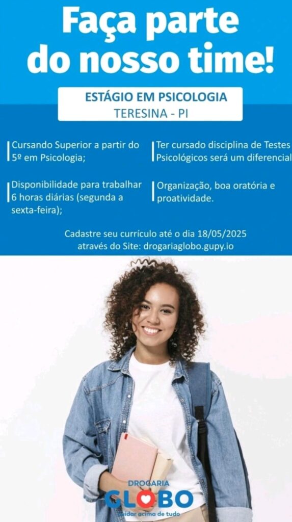 Vaga de Estágio para Psicologia