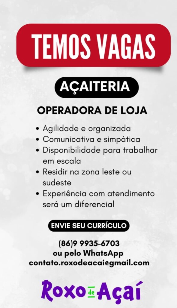 Vaga para Açaiteria