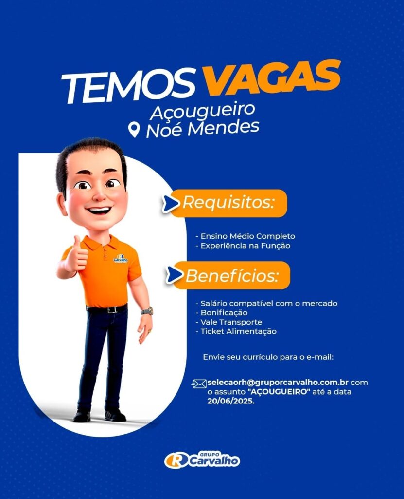Vaga para Açougueiro em Noé Mendes