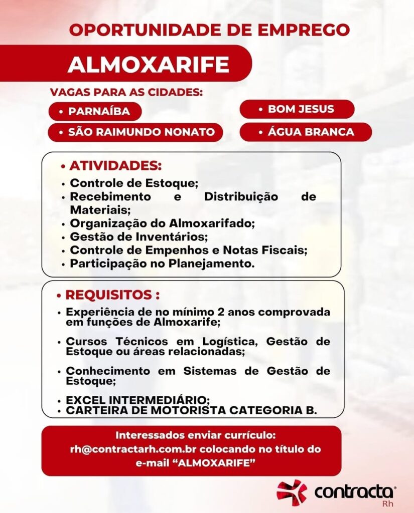 Vaga para Almoxarife