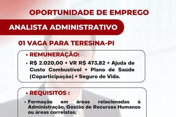 Vaga para Analista Administrativo