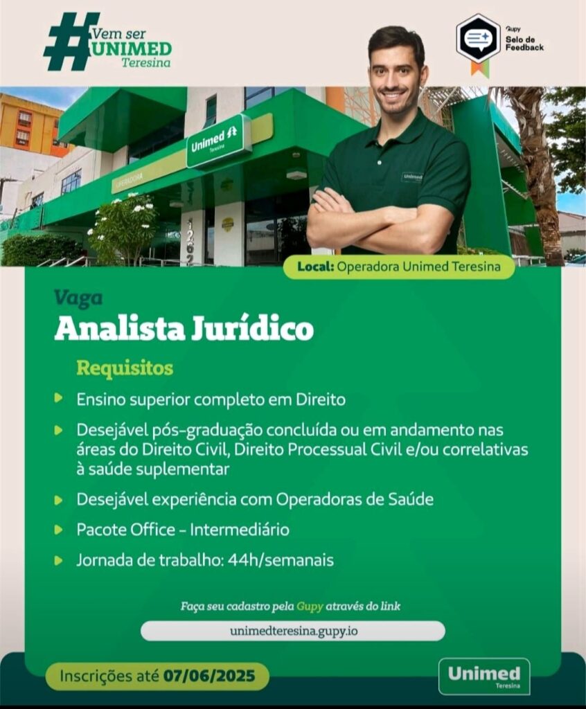 Vaga para Analista Jurídico