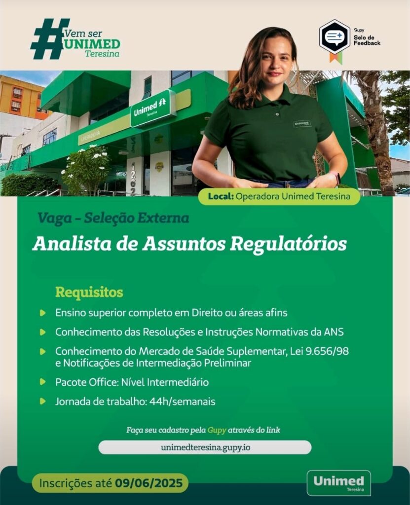 Vaga para Analista de Assuntos Regulatórios