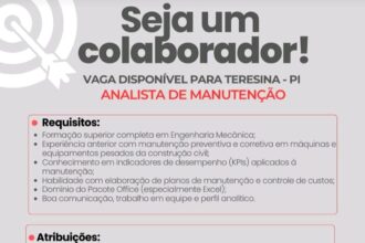 Vaga para Analista de Manutenção