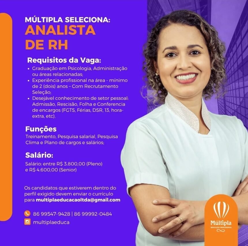 Vaga para Analista de RH