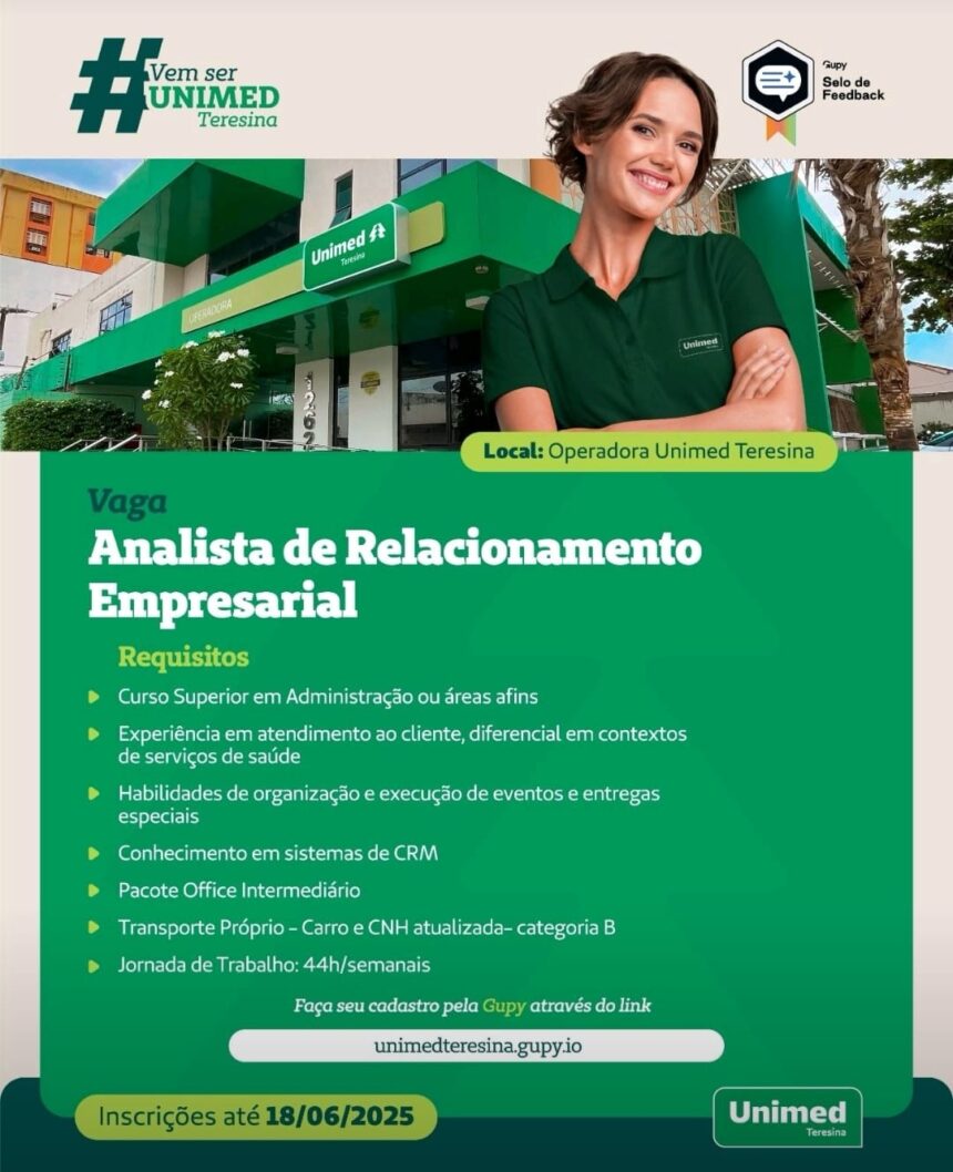 Vaga para Analista de Relacionamento Empresarial