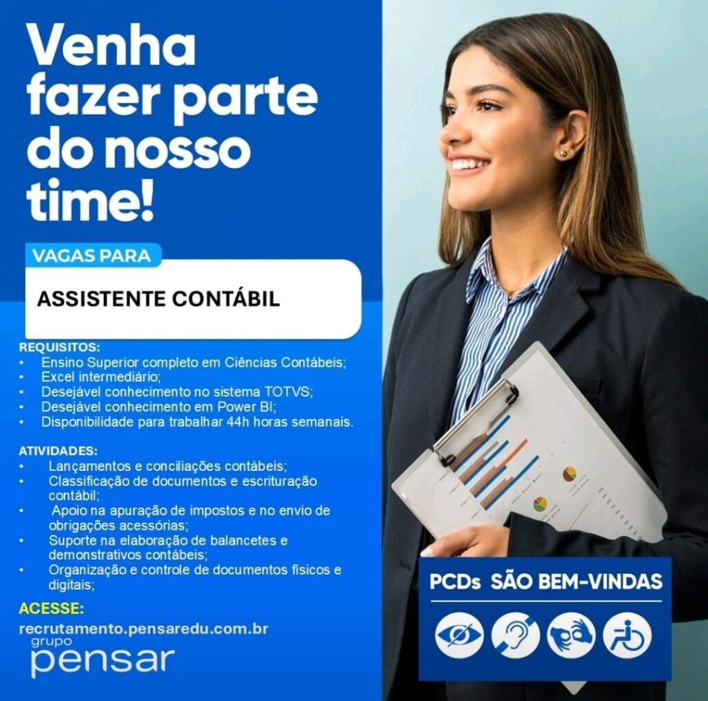 Vaga para Assistente Contábil