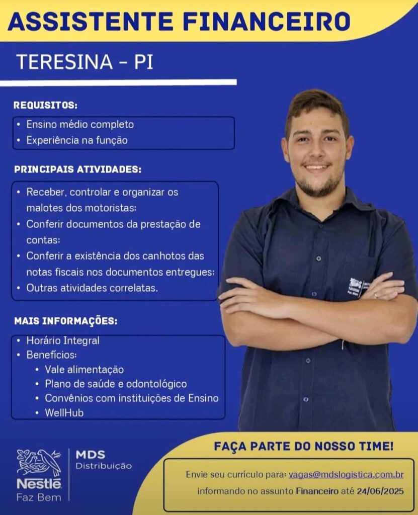 Vaga para Assistente Financeiro