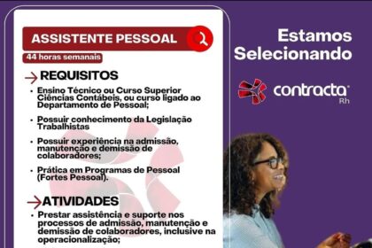 Vaga para Assistente Pessoal