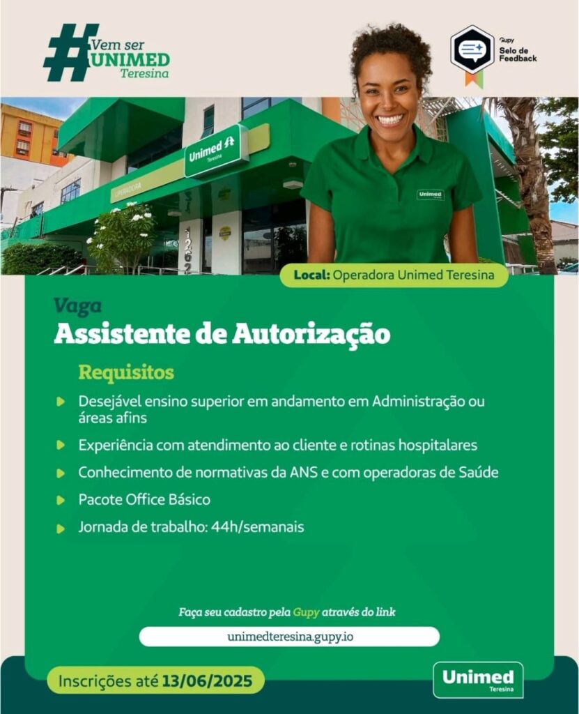 Vaga para Assistente de Autorização