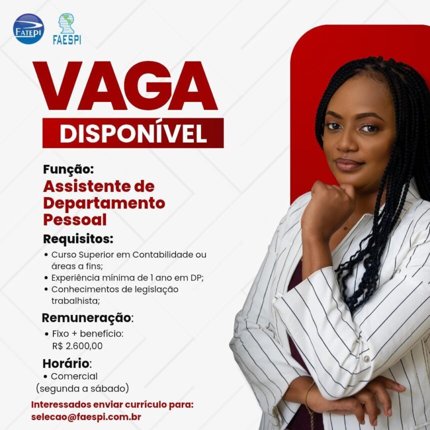 Vaga para Assistente de DP