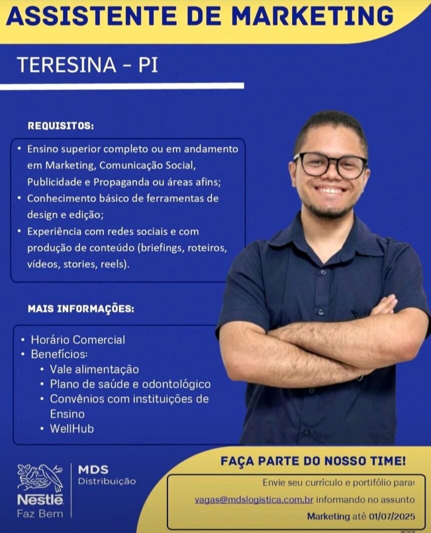 Vaga para Assistente de Marketing