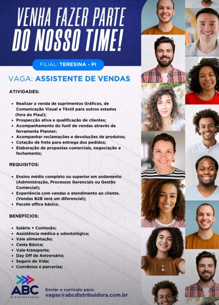 Vaga para Assistente de Vendas