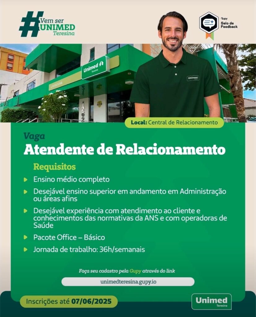 Vaga para Atendente de Relacionamento