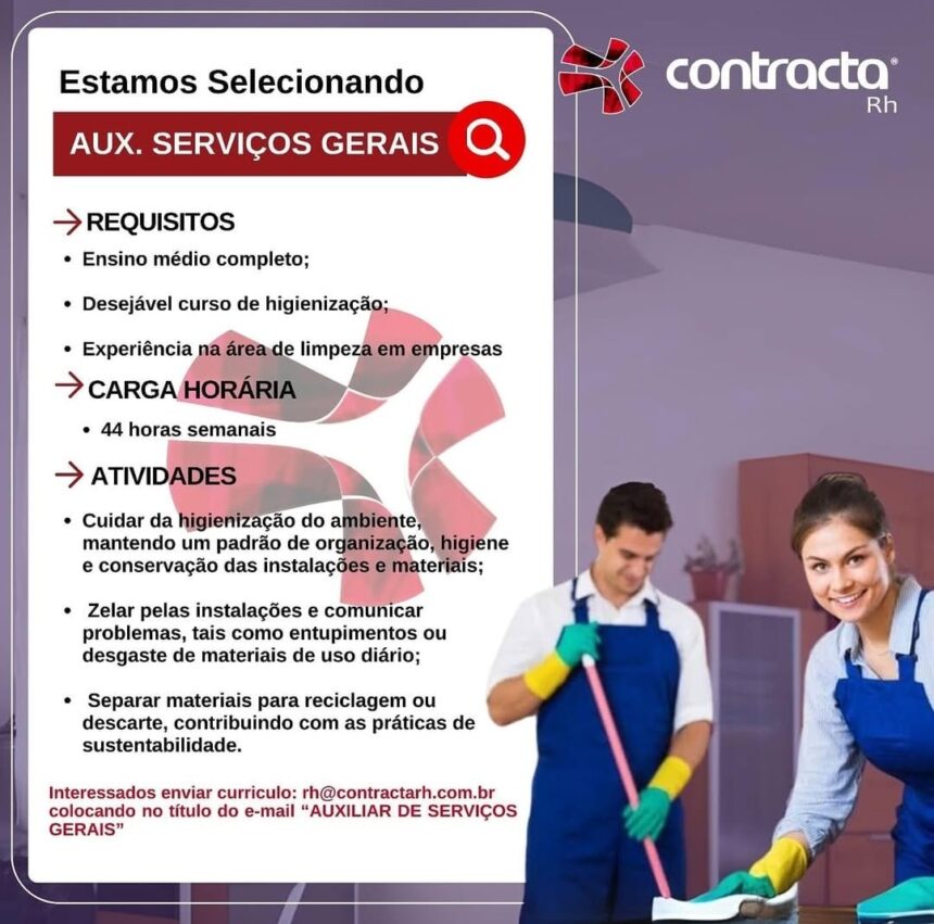 Vaga para Aux. de Serviços Gerais