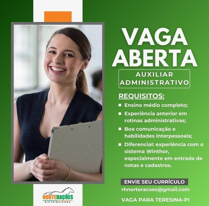 Vaga para Auxiliar Administrativo