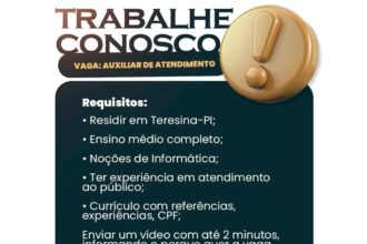 Vaga para Auxiliar de Atendimento