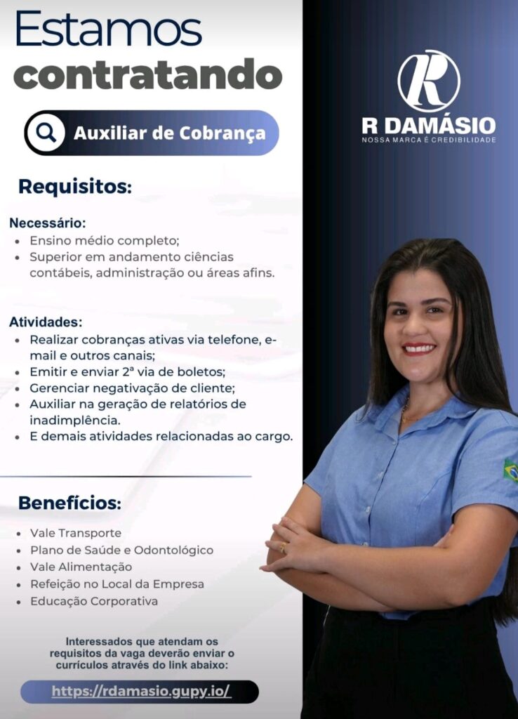 Vaga para Auxiliar de Cobrança