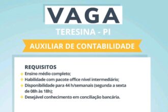 Vaga para Auxiliar de Contabilidade