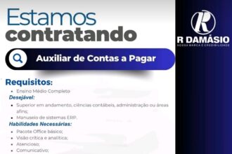 Vaga para Auxiliar de Contas a Pagar