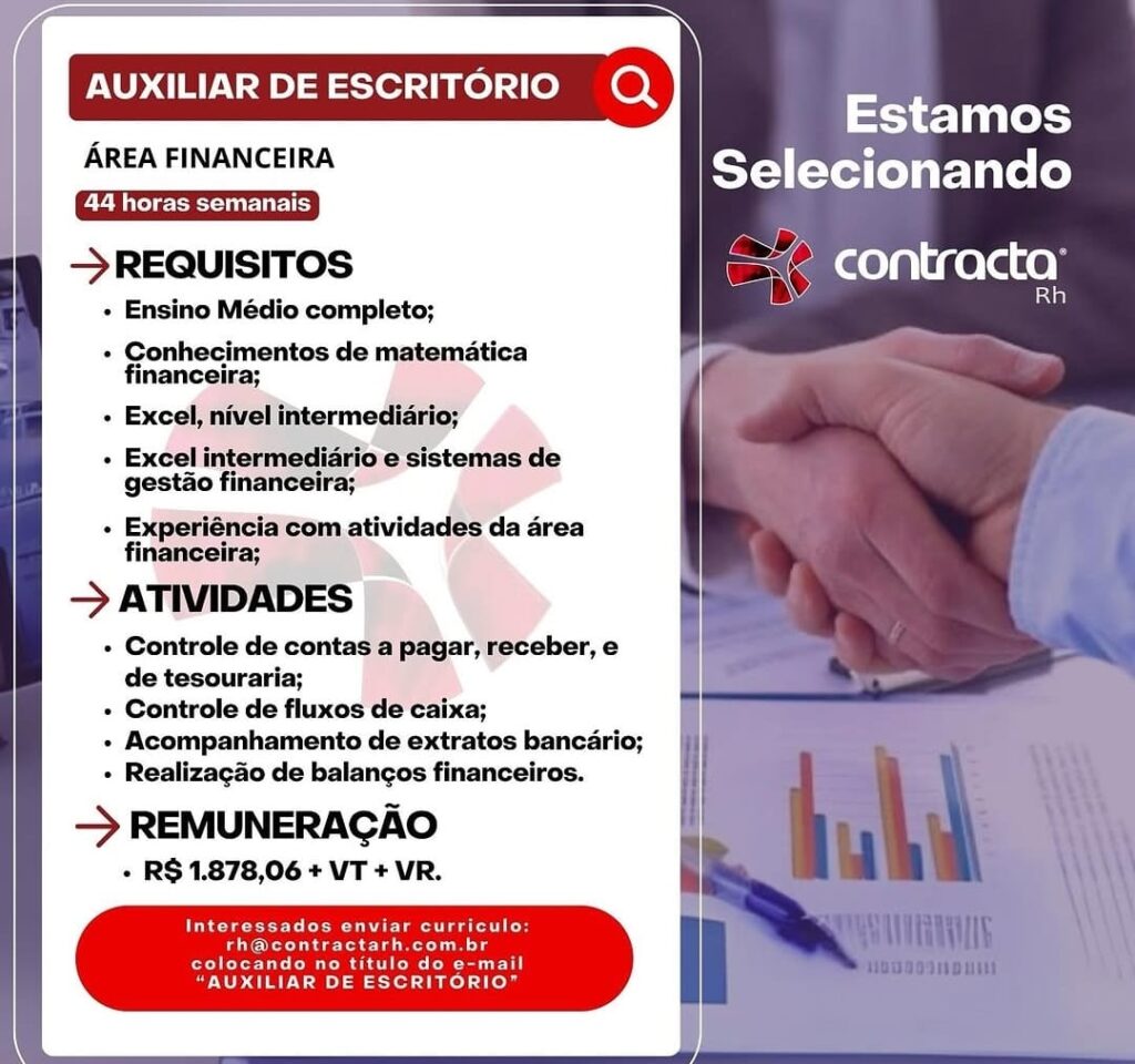 Vaga para Auxiliar de Escritório