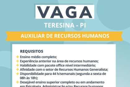 Vaga para Auxiliar de RH