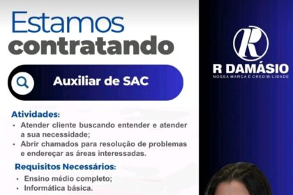 Vaga para Auxiliar de SAC