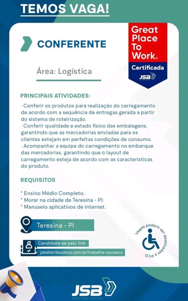 Vaga para Conferente