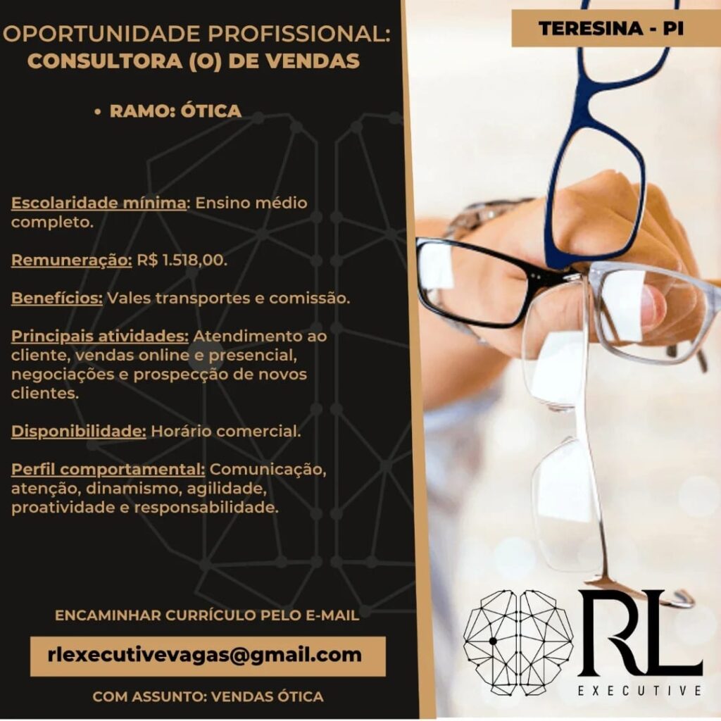 Vaga para Consultor(a) de Vendas