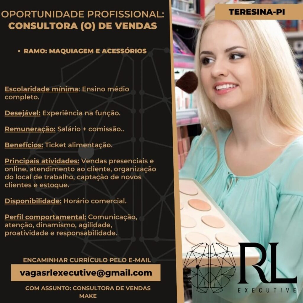 Vaga para Consultor(a) de Vendas