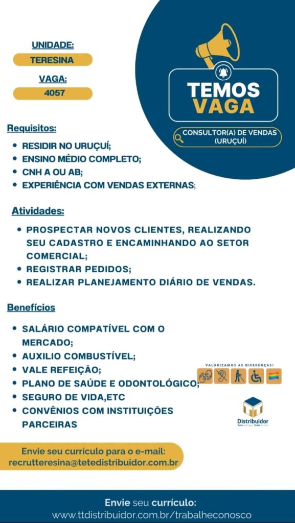 Vaga para Consultor(a) de Vendas em Uruçuí
