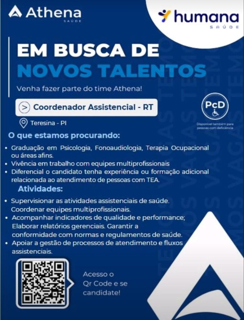 Vaga para Coordenador Assistencial - RT