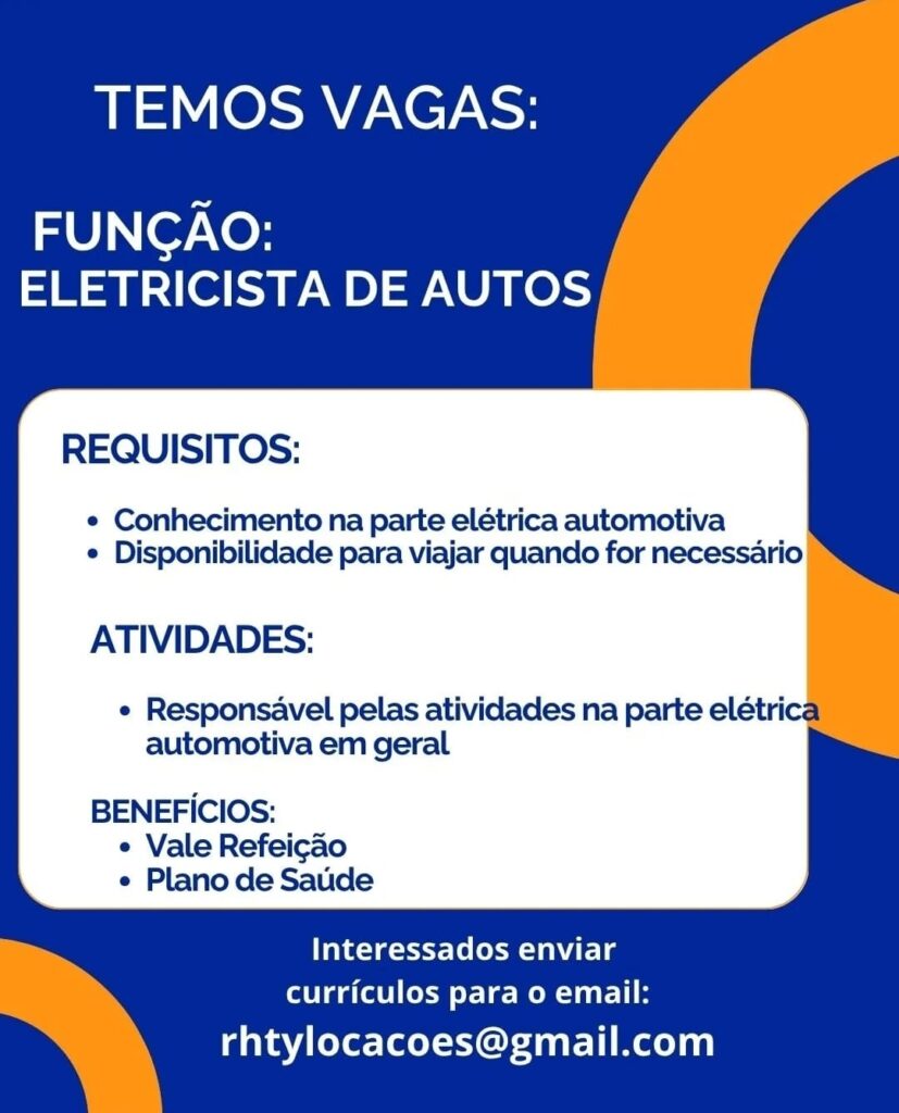 Vaga para Eletricista de Autos