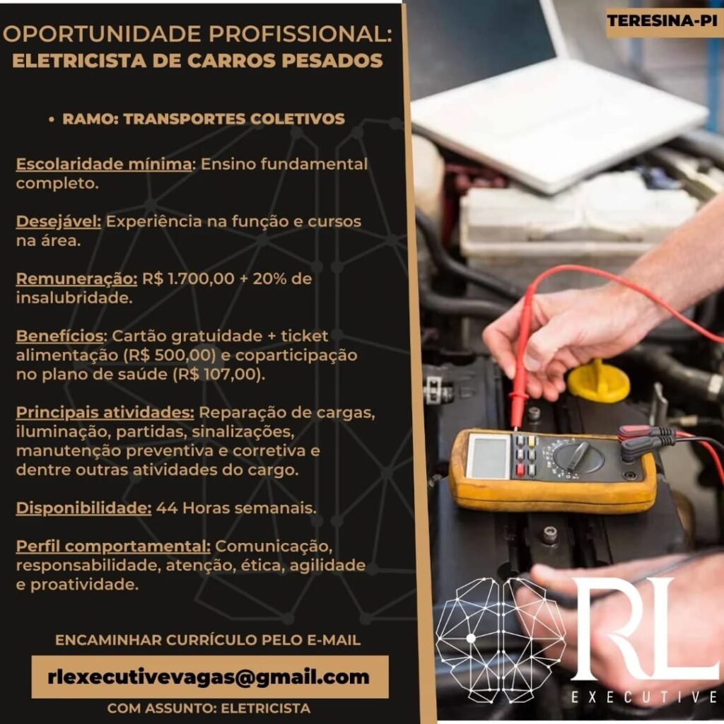 Vaga para Eletricista de Carros Pesados