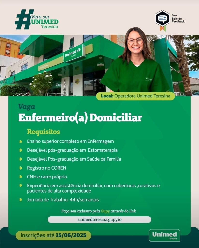 Vaga para Enfermeiro(a) Domiciliar