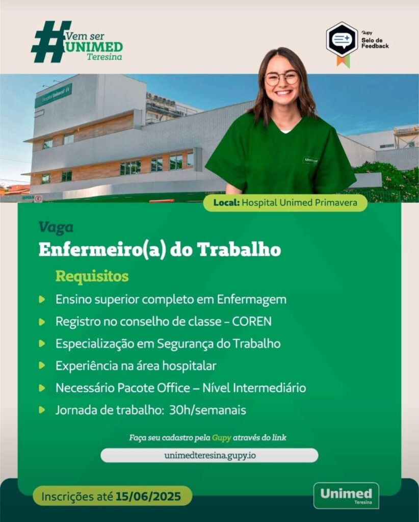 Vaga para Enfermeiro(a) do Trabalho