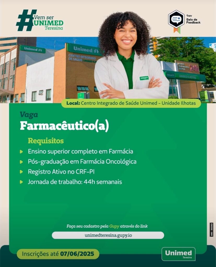 Vaga para Farmacêutico(a)