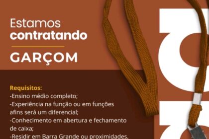 Vaga para Garçom