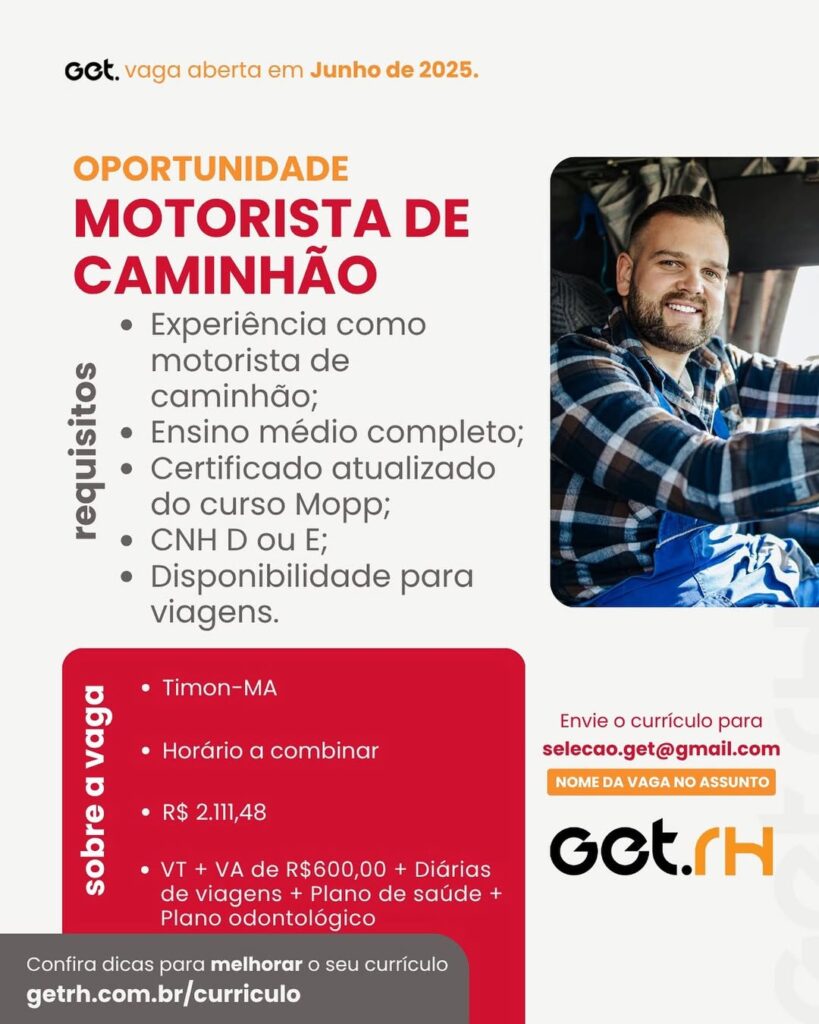 Vaga para Motorista de Caminhão